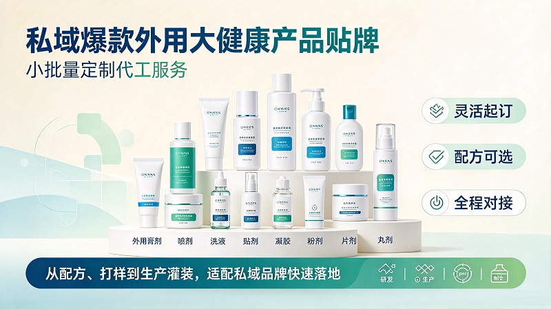 私域爆款外用大健康产品贴牌，小批量定制代工服务