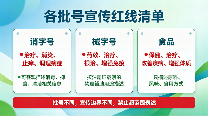 消字号/械字号/食品批号的贴牌代工批号宣传红线清单